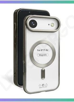 Чехол magsafe для apple iphone 17 air серый матовый чехол-накладка для смартфона с открытой камерой sk sku_stcom_2710000336167