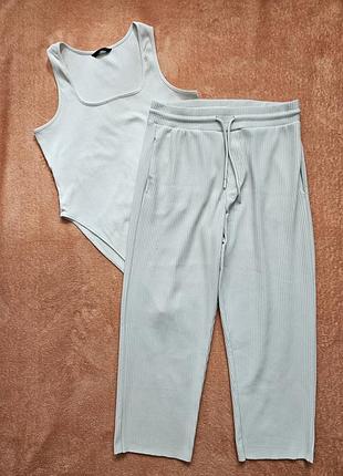 Майка-боди и брюки в рубчик zara р 48-50