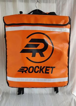 Термо сумка, для курьеров, rocket, 9/10 плотный, водонепроницаемый синтетический материал с глянцевым полимерным покрытием. пвх-ткань (тарпаулин)
