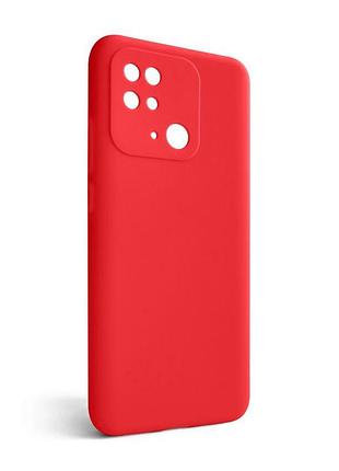 Чехол силиконовый для xiaomi redmi 10c красный без логотипа накладка для смартфона защитный чехол sku_stcom_2710000241942