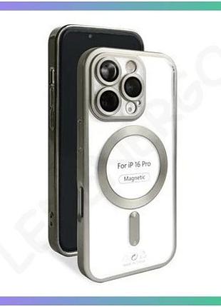 Чохол magsafe для apple iphone 16 pro сірий матовий накладка з захистом камери закритим низом для смар sku_stcom_2710000308690
