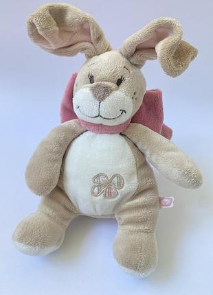 Мяшкая игрушка плюшевый заяц зайчик зая зайчонок зайка кролик noukie's oscarine (коллекция veloudoux) бантик шелестит