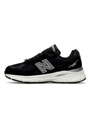 Мужские кроссовки new balance 990v3 black white