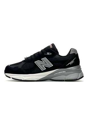Мужские кроссовки new balance 990v3 black grey white
