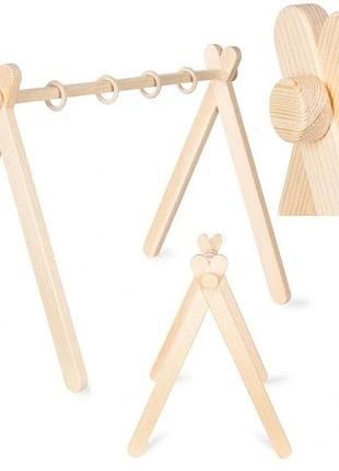 Освітній гімнастичний дерев'яний стенд baby gym для дітей та немовлят