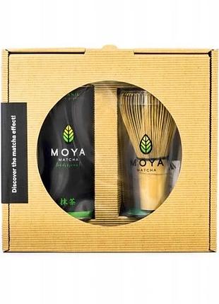 Набір зеленого чаю мача традиційний японський біо 30г & міотелька moya