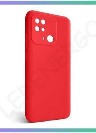 Чехол full silicone case для xiaomi redmi 10c красный силиконовая накладка без логотипа для смартфона sku_stcom_2710000241942