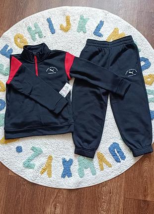 Спортивний костюм дитячий puma чорний з червоним