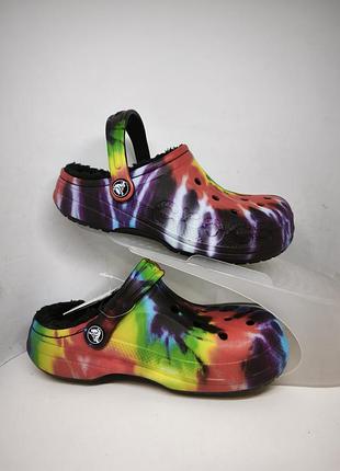 Сабо крокси утеплені crocs baya lined tiedye graphic cgk  (207330-90h) оригінал, нові