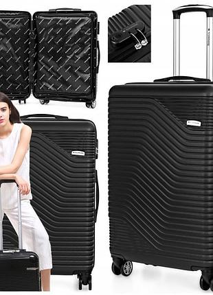 Велика подорожна валіза на колесах багаж з abs міцний шифр xxl sapphire duo