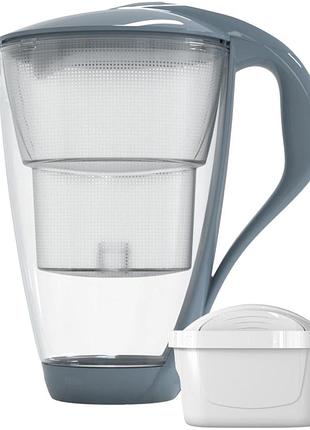 Dafi скляний фільтруючий кувшин зі сталі crystal led + вкладиш unimax 2 л