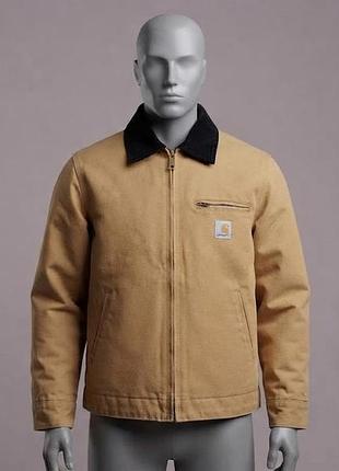 Вінтажна куртка carhartt j001 detroit  харік бежева з кишенями оригінал вітровка бомбер