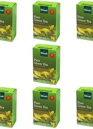 Набір 7 штук 7x зелений чай dilmah pure green tea 100г