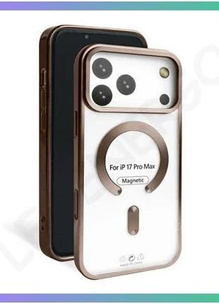 Чехол magsafe для apple iphone 17 pro max коричневый матовый чехол-накладка для смартфона с открытой к sku_stcom_2710000336334