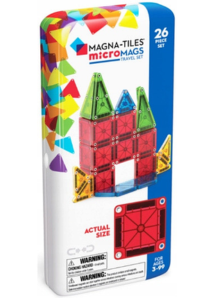 Magna-tiles магнітні конструкторські блоки travel micromags 26 елементів