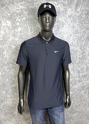 Nike поло футболка l размер спортивная полосатая