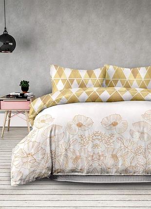 Ameliahome 06709 4-частинна 2x фланелева постіль 155x220 см з 2 наволочками 80x80 см 100% бавовна квіти геометричний візерунок 2