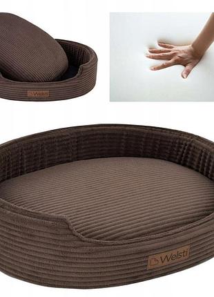 Ліжко для собаки welsti піна memory коричневий xl 80x67