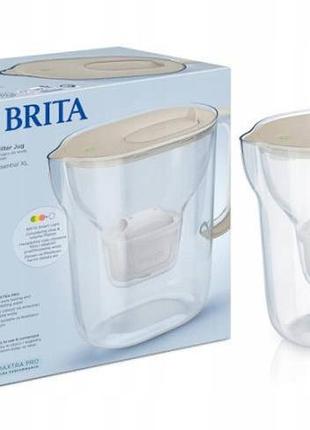 Кувшин-фільтр brita style essential xl 3,6л піщаний з 1 вставкою maxtra pure