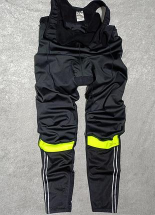 Профессиональные зимние велоштаны с лямками craft velo thermal wind с мембраной и памперсом c3 pad men мужской xl