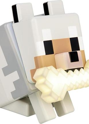Paladone minecraft wolf globuddies 3d світлодіодна нічна лампа з підсвіткою сенсорна змінює колір батарейне живлення клас a