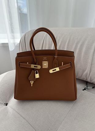Сумка birkin 30 коричнева 4
