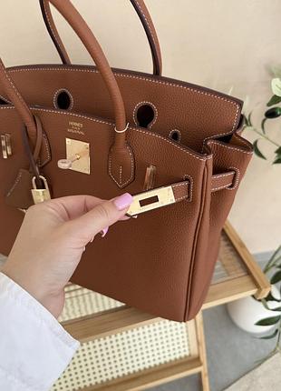 Сумка birkin 30 коричнева 8