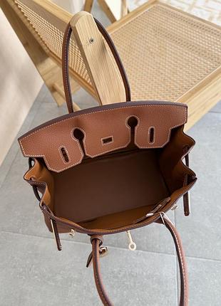 Сумка birkin 30 коричнева 9