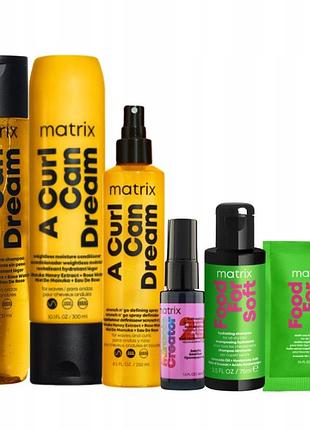 Набір для волосся matrix a curl can dream шампунь кондиціонер спрей + 3 подарунки