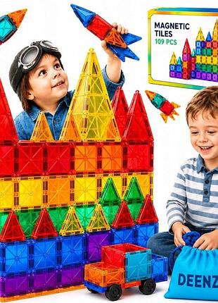Конструктор klocki magnetyczne xxl 3d 109 деталей автомобілі + сумка