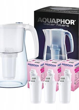 Фільтрувальний глечик aquaphor provence білий 4,2 л великий 3 змінні картриджі a5 магнієві