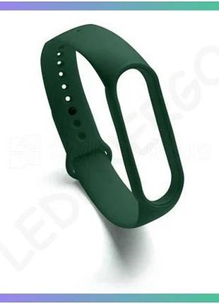 Ремешок для xiaomi mi band 5 6 7 оригинальный силиконовый темно-зеленый браслет для фитнес-трекера sku sku_stcom_2710000238287
