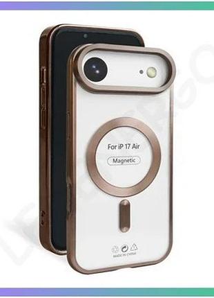 Чохол magsafe для apple iphone 17 air коричневий матовий чохол-накладка з відкритою камерою для смартф sku_stcom_2710000336174