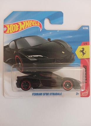 Колекційна машинка hot wheels ferrari sf90 stradale чорна