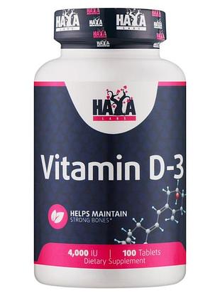 Біологічно активні речовини haya labs vitamin d-3 4000 iu 100 таблеток вітамін д 3