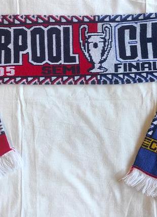 Винтажный шарф лига чемпионов полуфинал 2005 года liverpool chelsea ливерпуль челси футбол