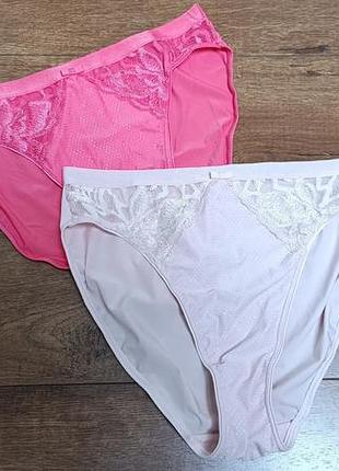 Набір гладких трусиків сліп з мереживом marks & spencer.