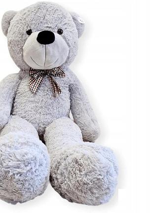 Гігантський плюшевий ведмедик 160 см xxl сірий великий ведмедик-маскот з бантом