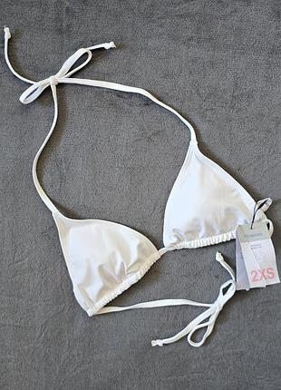 Верх купальника, ліф на зав'язках, білий, primark, 2xs.