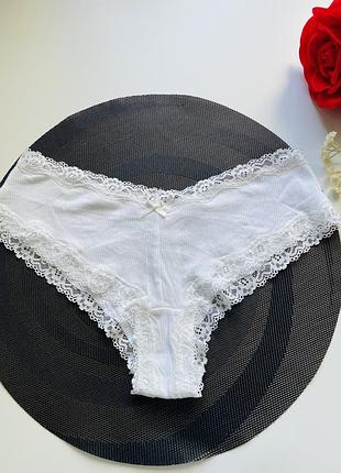 Трусики в рубчик з мереживом h&m