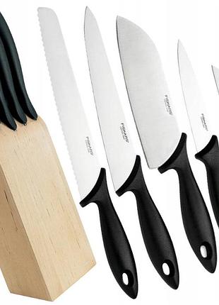 Набір fiskars essential з 5 ножів у блоку
