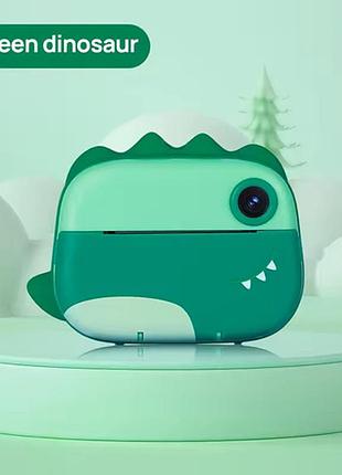 Детский фотоаппарат с термопечатью green dinosaur