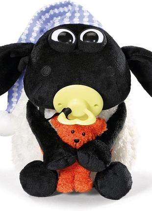 Nici 41470 shaun the sheep овечка іграшка timmy з маленьким ведмедиком пустушкою та шапочкою для сну 25 см біло-чорна