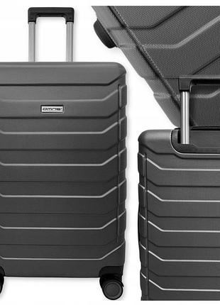 Валіза дорожня мала на колесах кабінова abs 40l сірий