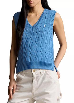 Polo ralph lauren, вʼязаний жилет-светр з вовни та амшеміру, р.s