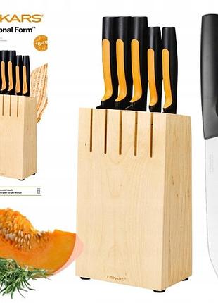 Fiskars functional form набір з 5 ножів у дерев'яному блоку