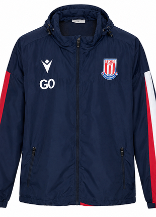 Куртка тренировочная ветровка stoke city fc staff issue с инициалами g.o. macron