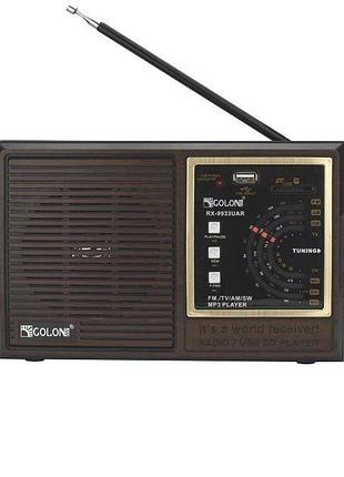 Радіоприймач golon rx-9933uar, fm/am/sw/tv, usb/sd, mp3