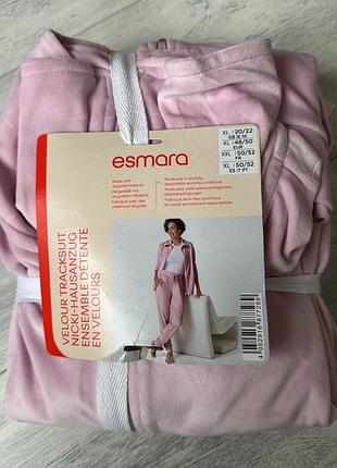 Брючний костюм жіночий esmara велюровий рожевий xl та м