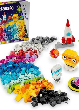 Lego classic креативні планети сонячна система космос для дітей: космічна ракета сатурн земля сонце і марс з фігурками космонавта